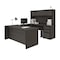 Bestar Prestige + U-Shaped Workstation with Two Pedestals, Bark Gray/Slate 99853-000047 - alternate 1